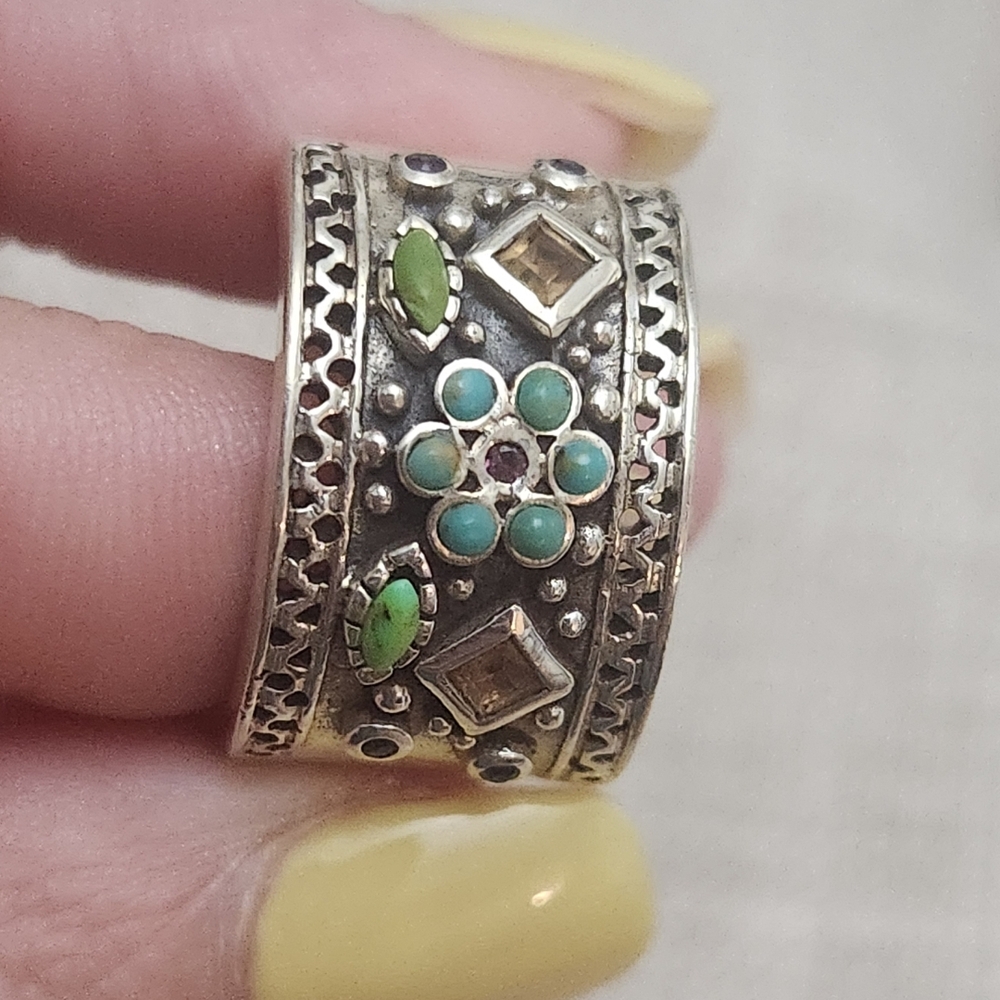 Studio Barse Silver Ring With Multi Stone Accents - image 2